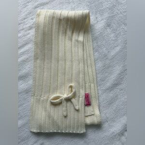 Kate Spade Cream Knit Scarf with Bow